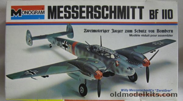 Monogram 1/72 Messerschmitt Bf-110 E-1 - White Box Issue (Bf110E1), 6812 plastic model kit